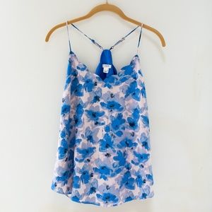 J Crew silk racer back tank adjustable straps